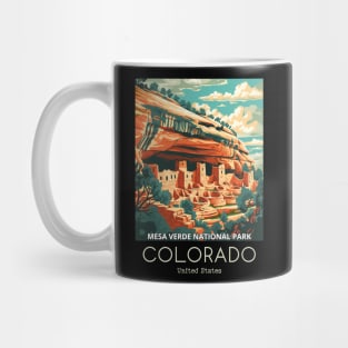 A Vintage Travel Illustration of Mesa Verde National Park - Colorado - US Mug